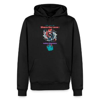 Werfen Sie Ihre Linie aus Teilen Sie die Liebe Autismus-Bewusstsein - Männer Premium Bio Hoodie - Schwarz - Vorne - Nico (187cm)
