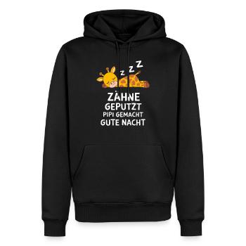 Pyjama Nachthemd Zähne Geputzt Giraffe - Männer Premium Bio Hoodie - Schwarz - Vorne - Nico (187cm)
