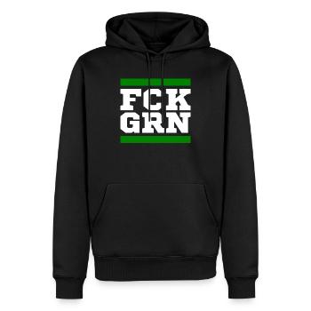 FCK GRN Fuck Grün Gegen die Grünen - Männer Premium Bio Hoodie - Schwarz - Vorne - Nico (187cm)