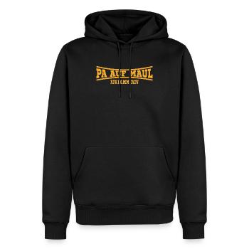 Pa Auf Maul am besten - Männer Premium Bio Hoodie - Schwarz - Vorne - Nico (187cm)