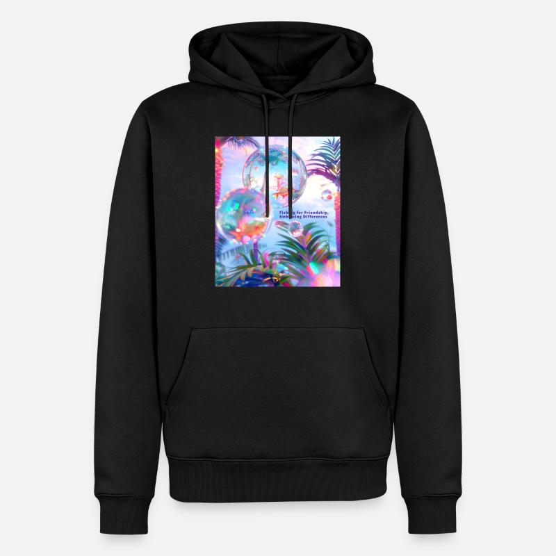 Pêcher l’amitié Accepter les différences - Sweat à capuche Premium bio Homme - noir