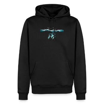 Ästhetische Quallen Aesthetic Jellyfish - Männer Premium Bio Hoodie - Schwarz - Vorne - Nico (187cm)