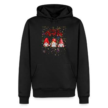 Noël gnomes joyeux noël Frohe Weihnachten - Sweat à capuche Premium bio Homme - noir - Devant - Nico (187cm)