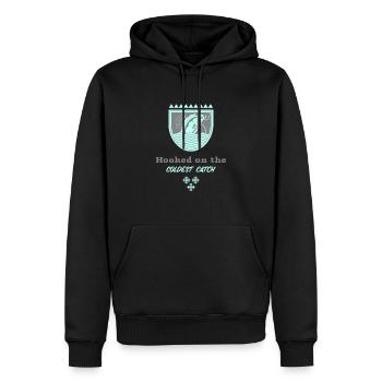 Accroché à la prise la plus froide - Sweat à capuche Premium bio Homme - noir - Devant - Nico (187cm)