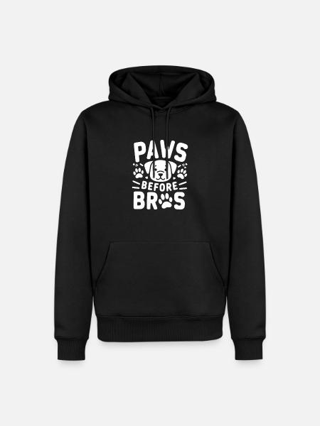 Paws Before Bros - Men’s Premium Organic Hoodie - black