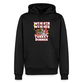 Joyeux dîner Trumpsgiving - Sweat à capuche Premium bio Homme - noir - Devant - Nico (187cm)