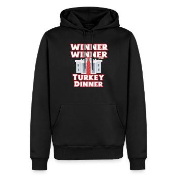  Gewinner thanksgiving dinner - Männer Premium Bio Hoodie - Schwarz - Vorne - Nico (187cm)