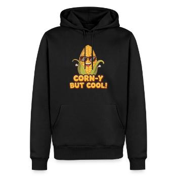 MÄHKORN, ABER KÜHL - Männer Premium Bio Hoodie - Schwarz - Vorne - Nico (187cm)