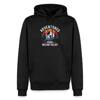 Abenteuer bringen sofortige Erholung Wandern - Männer Premium Bio Hoodie - Schwarz - Vorne - Nico (187cm)