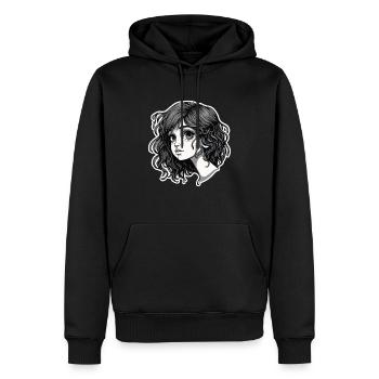FILLE SPAGHETTI - Sweat à capuche Premium bio Homme - noir - Devant - Nico (187cm)