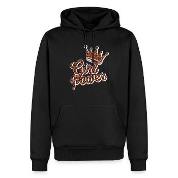 girl power - pouvoir au femme forte et courageuse - Sweat à capuche Premium bio Homme - noir - Devant - Nico (187cm)