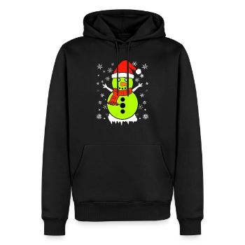Christmas Hat Snowman Xmas Funny Kickball - Men’s Premium Organic Hoodie - black - Front - Nico (187cm)