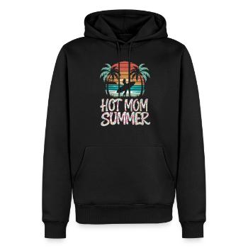 hot mom summer - surf - Sweat à capuche Premium bio Homme - noir - Devant - Nico (187cm)