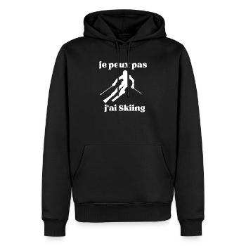 je peux pas j'ai Skiing - Sweat à capuche Premium bio Homme - noir - Devant - Nico (187cm)
