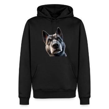 Tête de chien 2 - Sweat à capuche Premium bio Homme - noir - Devant - Nico (187cm)
