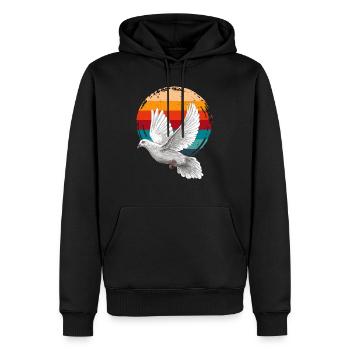Peace in Motion – Dove in the Sunset - Men’s Premium Organic Hoodie - black - Front - Nico (187cm)