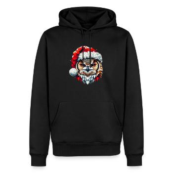 Polygon Kunst Eule Uhu Weihnachtsmütze Original - Männer Premium Bio Hoodie - Schwarz - Vorne - Nico (187cm)