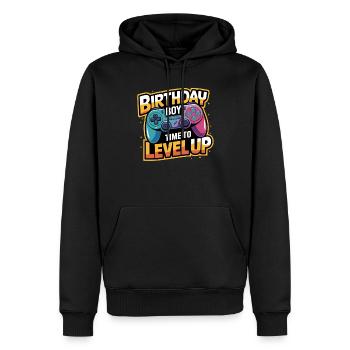 Birthday Boy Time to Level Up Birthday Gamer Boys - Sweat à capuche Premium bio Homme - noir - Devant - Nico (187cm)