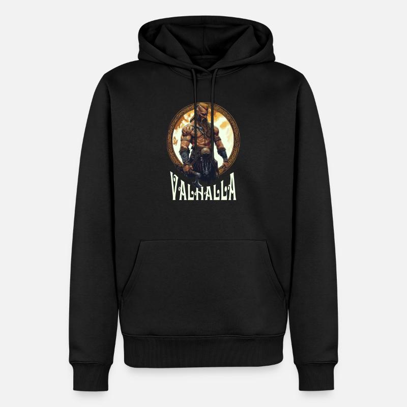 Wikinger Viking Valhalla Krieger - Männer Premium Bio Hoodie - Schwarz