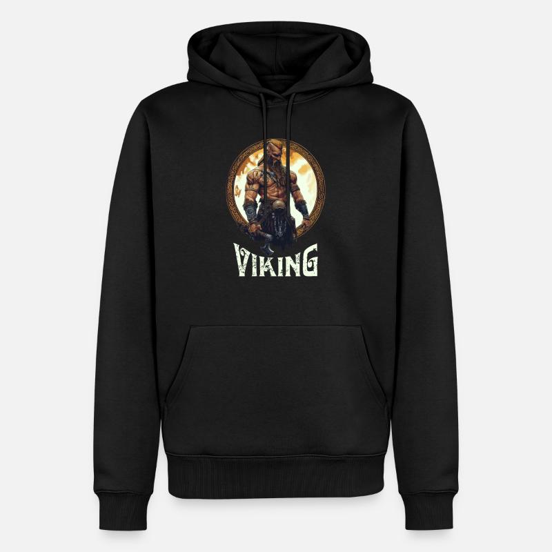 Wikinger Viking Valhalla warrior - Männer Premium Bio Hoodie - Schwarz