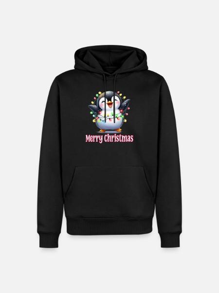 Mignon Pingouin Noël Joyeux Noël - Sweat à capuche Premium bio Homme - noir