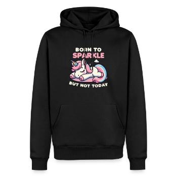 Né pour briller mais pas aujourd’hui Licorne drôle - Sweat à capuche Premium bio Homme - noir - Devant - Nico (187cm)