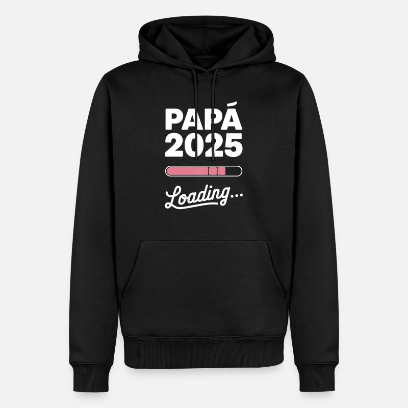 Neues Papa-Geschenk 2025 Loading - Männer Premium Bio Hoodie - Schwarz