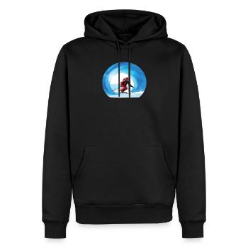 Aventure de ski dans la neige - Sweat à capuche Premium bio Homme - noir - Devant - Nico (187cm)