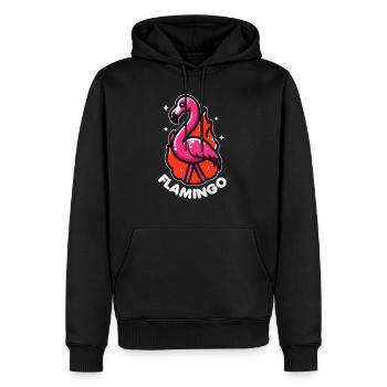 Flamingo Wortspiel Vogel Niedlich - Männer Premium Bio Hoodie - Schwarz - Vorne - Nico (187cm)