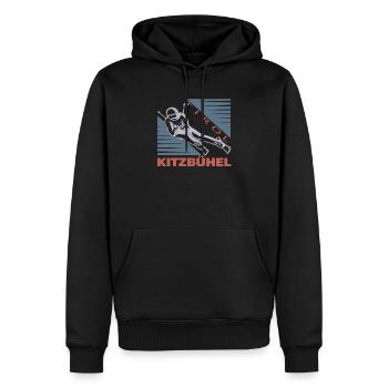 Kitzbühel Skifahren Tirol Design Kitzbühel Skiing - Männer Premium Bio Hoodie - Schwarz - Vorne - Nico (187cm)