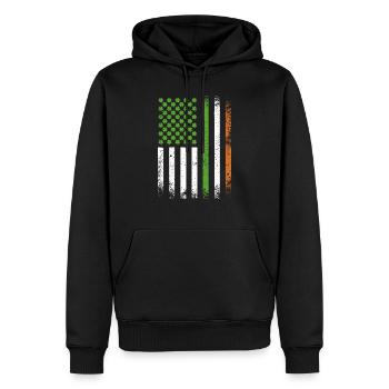 Patriotic Irish American Flag Ireland St. Patricks - Men’s Premium Organic Hoodie - black - Front - Nico (187cm)