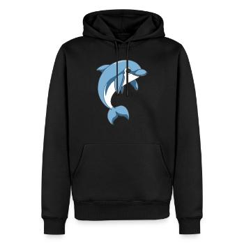 DELPHINE - Männer Premium Bio Hoodie - Schwarz - Vorne - Nico (187cm)