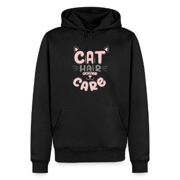 Les poils de chat s’en fichent, Cadeau Amoureux des chats - Sweat à capuche Premium bio Homme - noir - Devant - Nico (187cm)