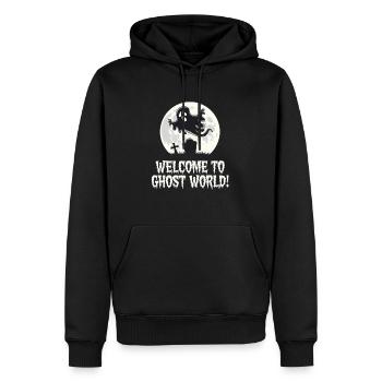 WILLKOMMEN IN DER GEISTERWELT - Männer Premium Bio Hoodie - Schwarz - Vorne - Nico (187cm)