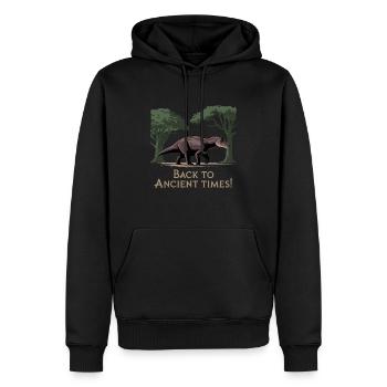 ZURÜCK IN DIE ANTIKE - Männer Premium Bio Hoodie - Schwarz - Vorne - Nico (187cm)