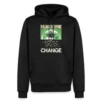Planter le changement – Conception durable - Sweat à capuche Premium bio Homme - noir - Devant - Nico (187cm)