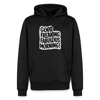 GUTEN MORGEN! - Männer Premium Bio Hoodie - Schwarz - Vorne - Nico (187cm)