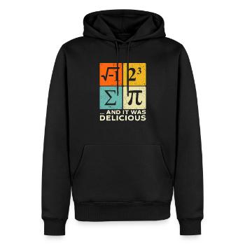 J’ai mangé de la tarte - Funny Math and Pi Day - Sweat à capuche Premium bio Homme - noir - Devant - Nico (187cm)