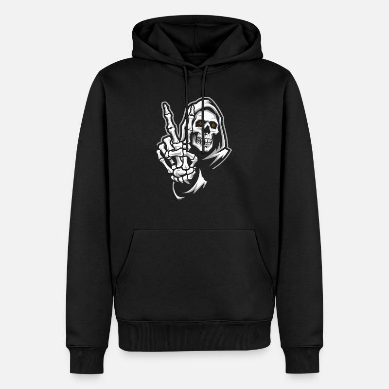 SCHÄDEL - Männer Premium Bio Hoodie - Schwarz