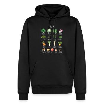 Januar Saisonales Gemüse und Obst Collage - Männer Premium Bio Hoodie - Schwarz - Vorne - Nico (187cm)