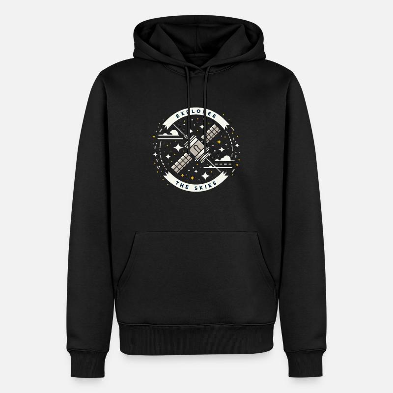 ERKUNDEN SIE DIE LÜFTE - Männer Premium Bio Hoodie - Schwarz