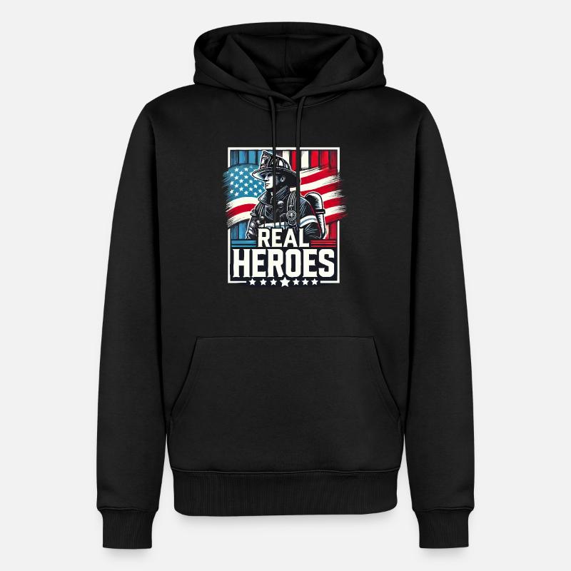 LAUFFEUER - Männer Premium Bio Hoodie - Schwarz