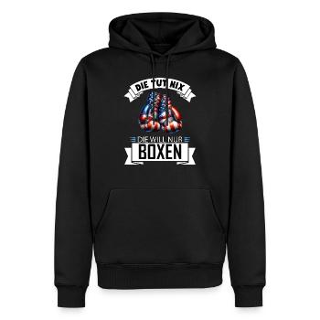 Die tut nix der will nur Boxen lustiges Geschenk - Männer Premium Bio Hoodie - Schwarz - Vorne - Nico (187cm)