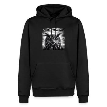 hibou drôle Selfie graphique avec des OVNI Extraterrestres étranges Sc - Sweat à capuche Premium bio Homme - noir - Devant - Nico (187cm)