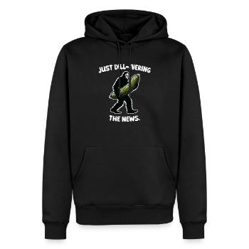 Juste de l’aneth. Cornichon Bigfoot Sasquat - Sweat à capuche Premium bio Homme - noir - Devant - Nico (187cm)