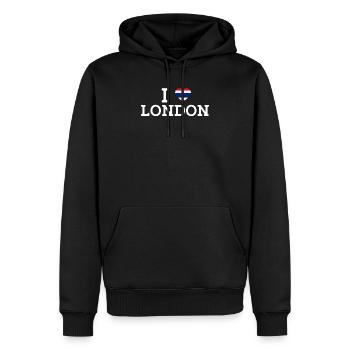 J’aime Londres Thaïlande Drapeau Cool Paris France Jeu de mots - Sweat à capuche Premium bio Homme - noir - Devant - Nico (187cm)