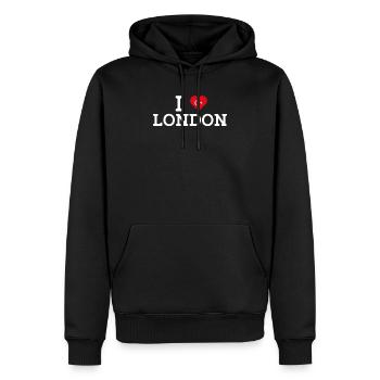 J’aime Londres Amoureux du drapeau turc Paris France Jeu de mots - Sweat à capuche Premium bio Homme - noir - Devant - Nico (187cm)