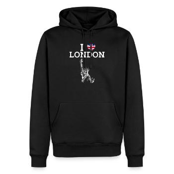 I Love London Freiheitsstatue Paris Herz Flagge - Männer Premium Bio Hoodie - Schwarz - Vorne - Nico (187cm)