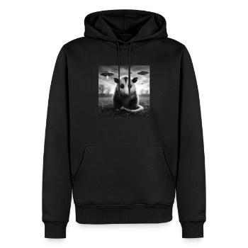 Opossum Funny Graphic Selfie avec des OVNI Étrange Alien - Sweat à capuche Premium bio Homme - noir - Devant - Nico (187cm)