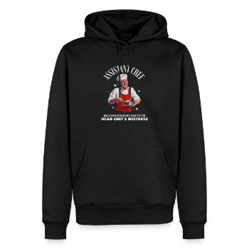 Assistant Chef Citations amusantes - Sweat à capuche Premium bio Homme - noir - Devant - Nico (187cm)